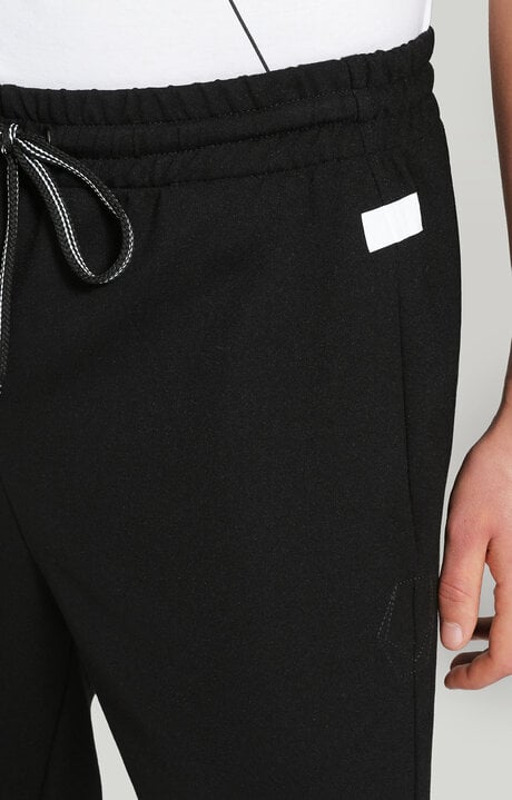 Bikkembergs Men's Black Sweatpants In Stretch Fabric