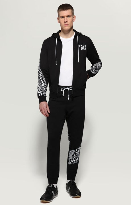 Bikkembergs Men's Black Sweatpants With Diagonal Print
