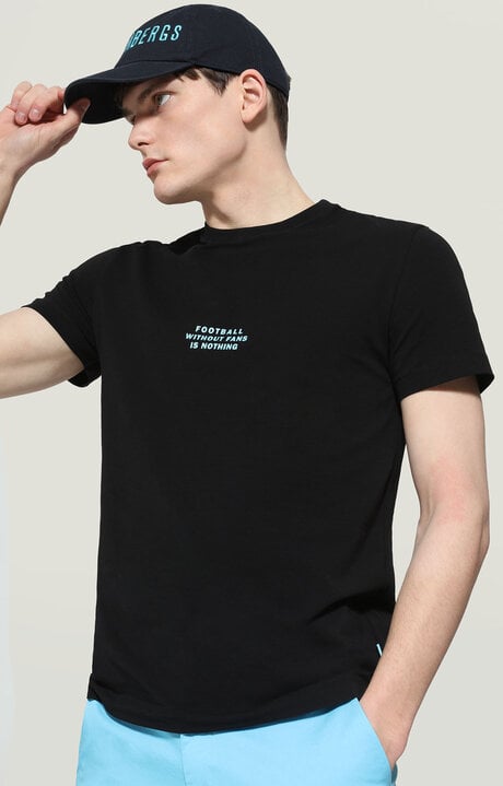 Bikkembergs Men's Black T-shirt With Print On Front And Back