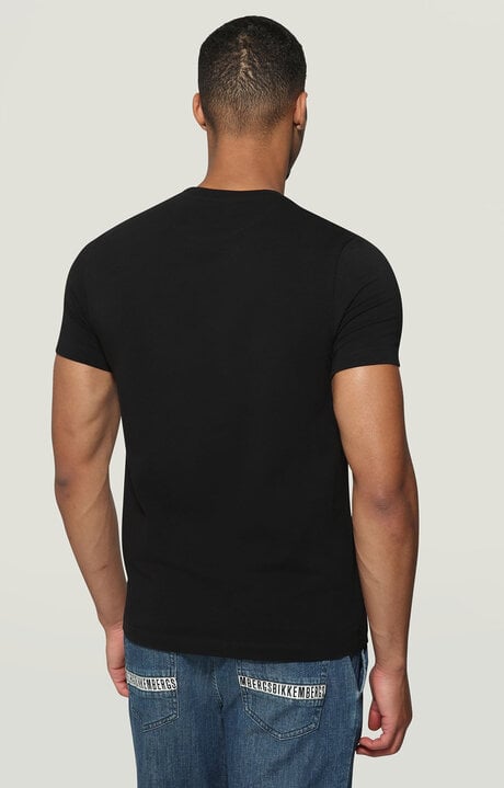 Bikkembergs Men's Black T-shirt With Vertical Print