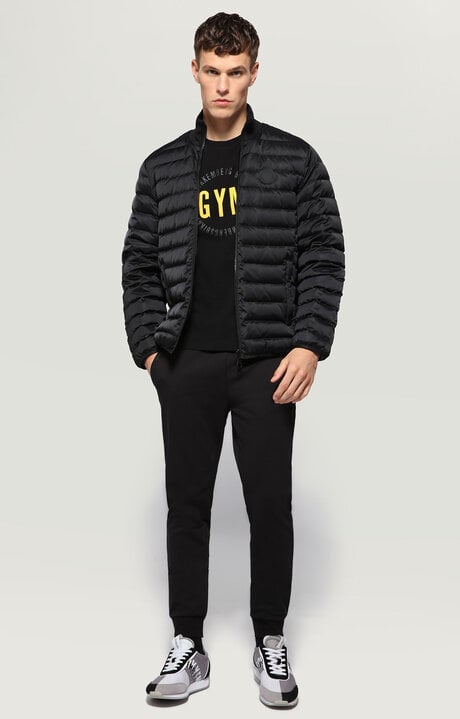 Bikkembergs Men's Black T-shirt With Yellow GYM Print