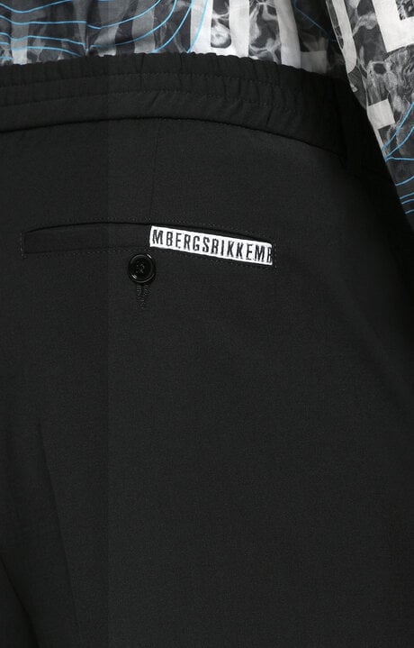 Bikkembergs Men's Black Trousers Slim Fit With Elastic Waist