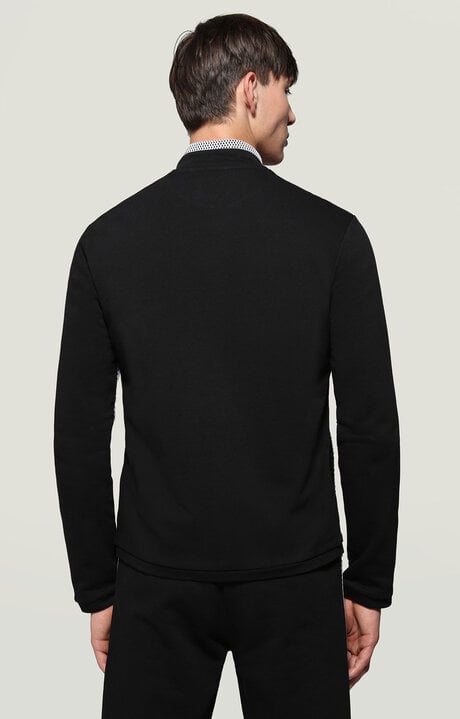 Bikkembergs Men's Black Zip Sweatshirt Cursive Logo