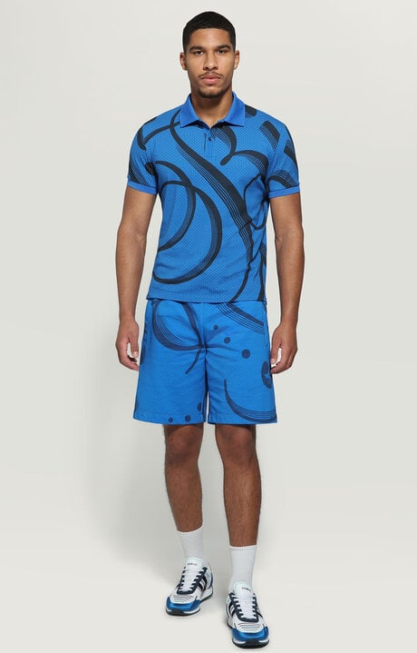 Bikkembergs Men's Blue Bermuda Shorts All-over Print
