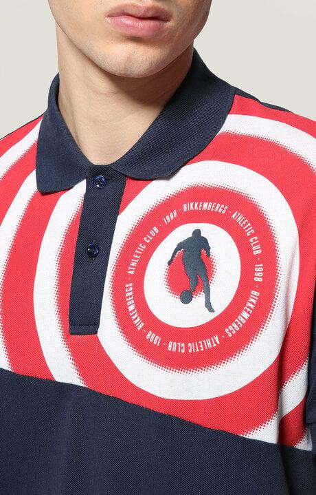 Bikkembergs Men's Blue Polo Shirt With Athletic Club Print