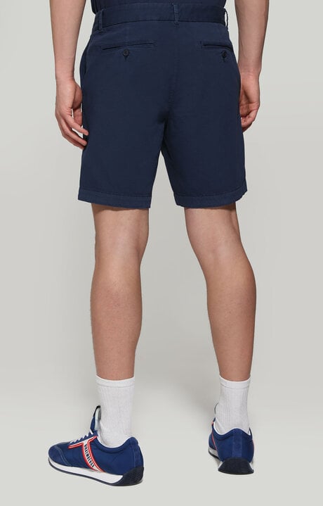 Bikkembergs Men's Blue Shorts With Embroidered Cuffs