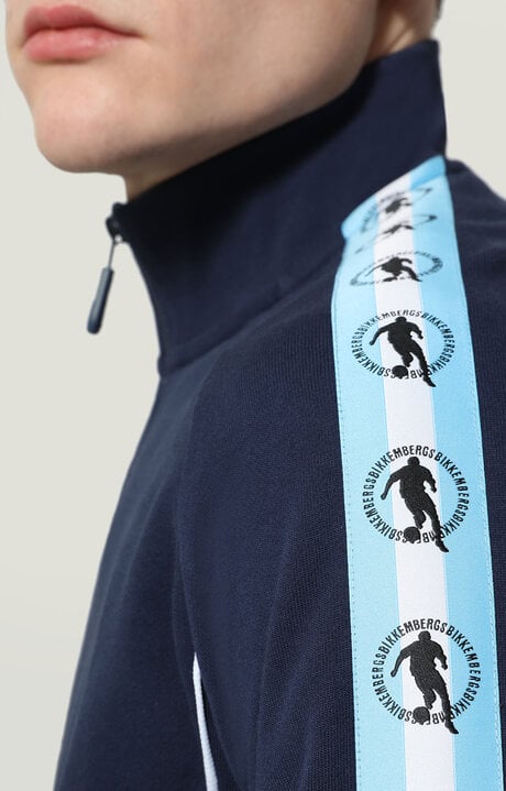 Bikkembergs Men's Blue Sweatshirt With Contrast Bands