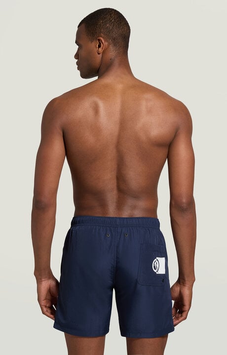 Bikkembergs Men's Blue Swim Shorts With Double Tape