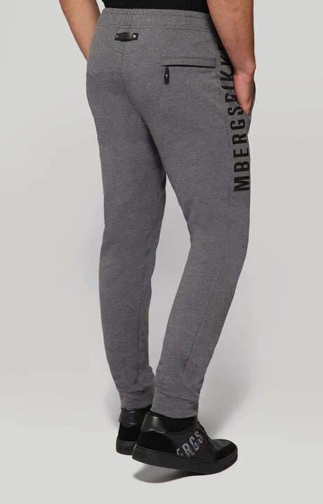 Bikkembergs Men's Grey Fleece Sweatpants With Contrast Logo