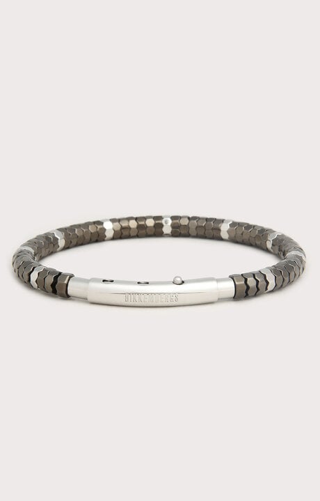 Bikkembergs Men's Grey Steel Bracelet With Moving Elements