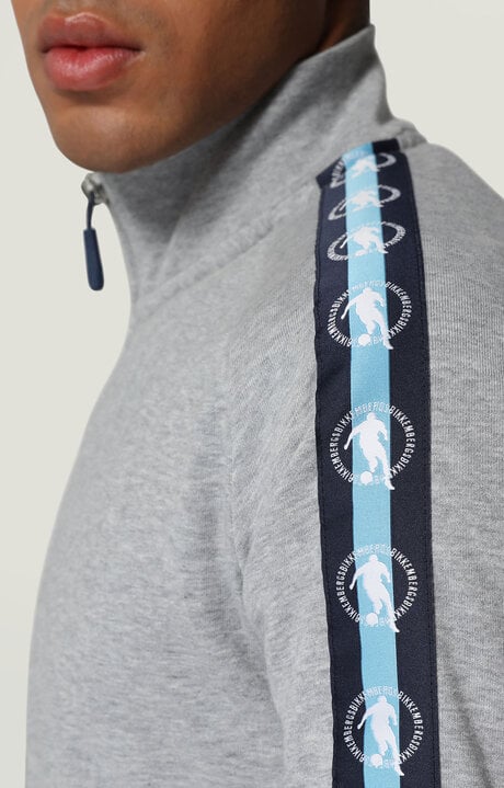 Bikkembergs Men's Grey Sweatshirt With Contrast Bands