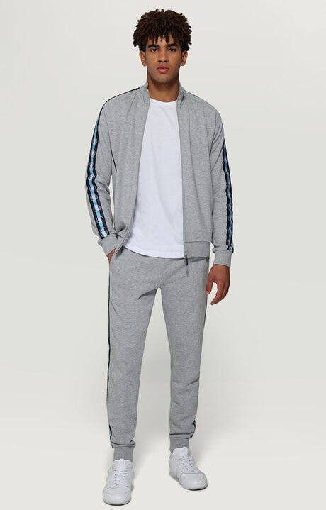 Bikkembergs Men's Grey Sweatshirt With Contrast Bands