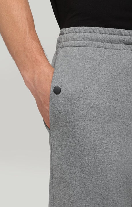 Bikkembergs Men's Grey Track Pants With Rubber Patch
