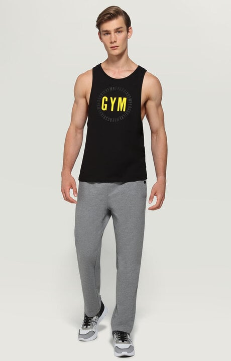 Bikkembergs Men's Grey Track Pants With Rubber Patch