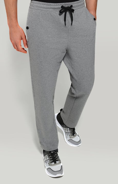 Bikkembergs Men's Grey Track Pants With Rubber Patch
