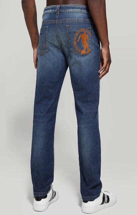 Bikkembergs Men's Jeans Regular Fit With Decorated Pockets
