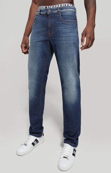 bikkembergs Men's jeans regular fit with decorated pockets
