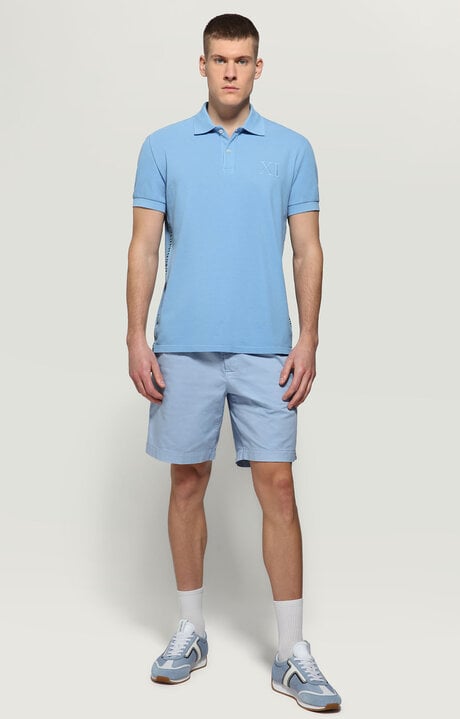 Bikkembergs Men's Light Blue Shorts With Elastic Waistband