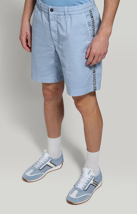 bikkembergs Men's Light Blue shorts with elastic waistband