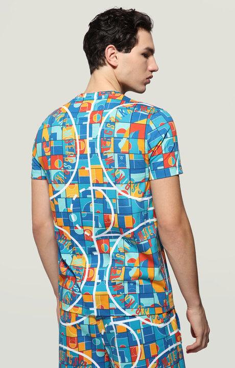 Bikkembergs Men's Multicolor T-shirt All-over Print