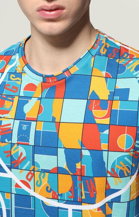 Bikkembergs Men's Multicolor T-shirt All-over Print