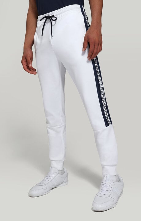 bikkembergs Men's White sweatpants in interlock fleece