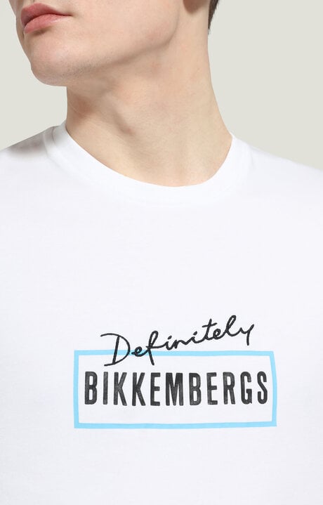 Bikkembergs Men's White T-shirt With Bikkembergs Print