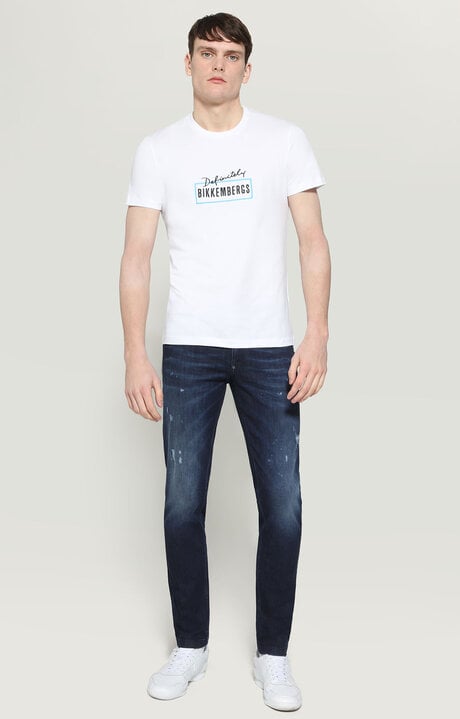 Bikkembergs Men's White T-shirt With Bikkembergs Print