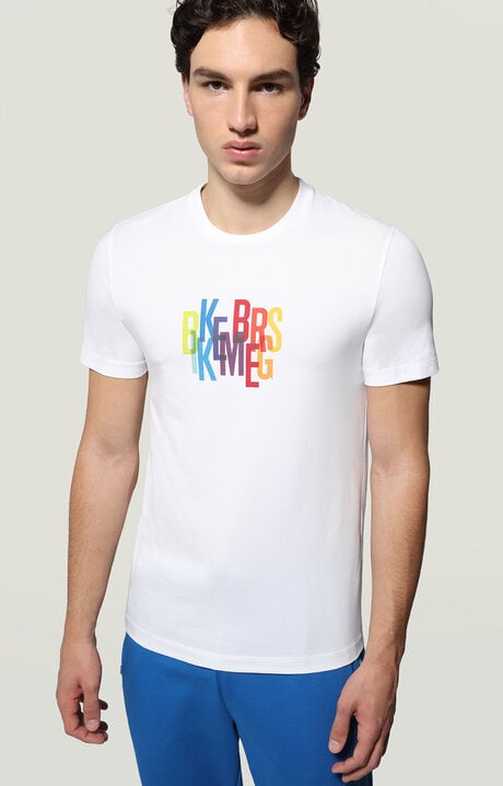 Bikkembergs Men's White T-shirt With Front/back Print