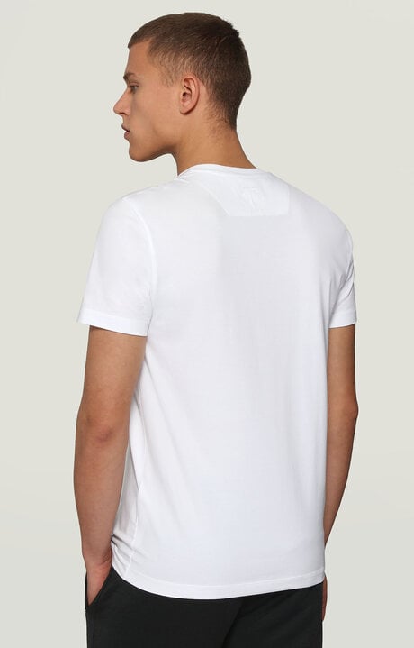 Bikkembergs Men's White T-shirt With Soccer Ball Print