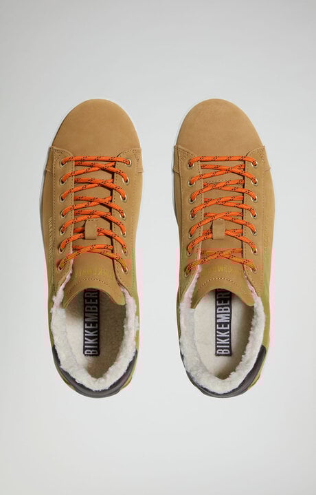Bikkembergs Recoba M Men's Honey Sneakers With Eco Fur