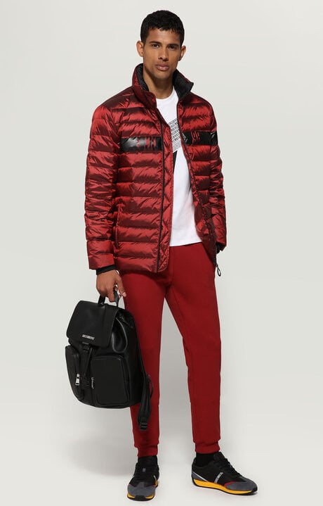 Bikkembergs Red Men's Puffer Jacket Quilted With Logo