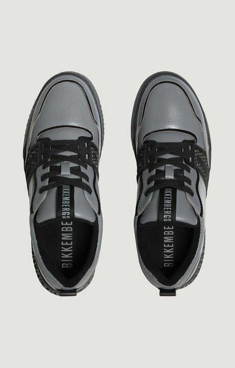 Bikkembergs Silver Scoby Men's Leather Basketball Sneakers