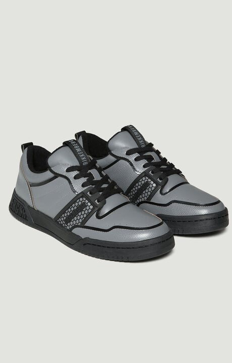 bikkembergs Silver Scoby men's leather basketball sneakers