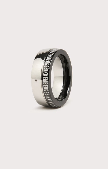 Bikkembergs Stainless Steel Men's Ring With Black Diamond