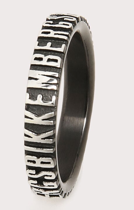 Bikkembergs Unisex Ring In Stainless Steel With Logo Lettering