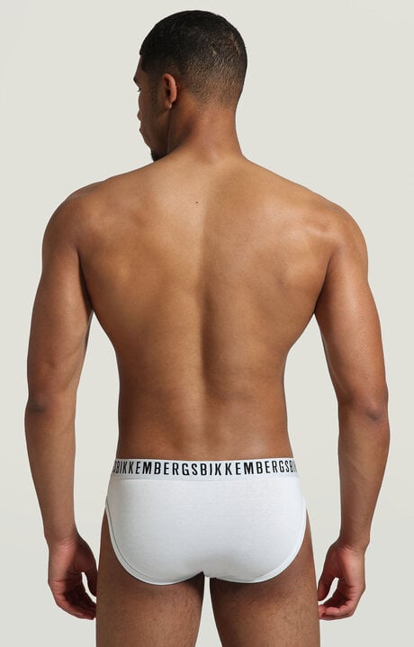 Bikkembergs White 3-pack Men's Briefs In Stretch Cotton