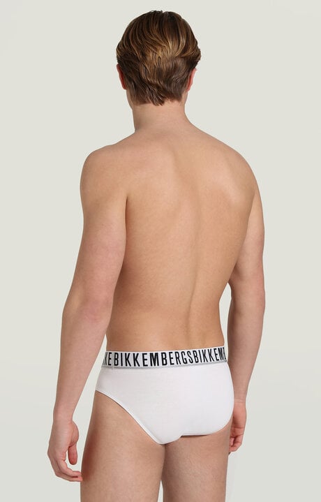 Bikkembergs White 3-pack Men's Briefs In Stretch Cotton