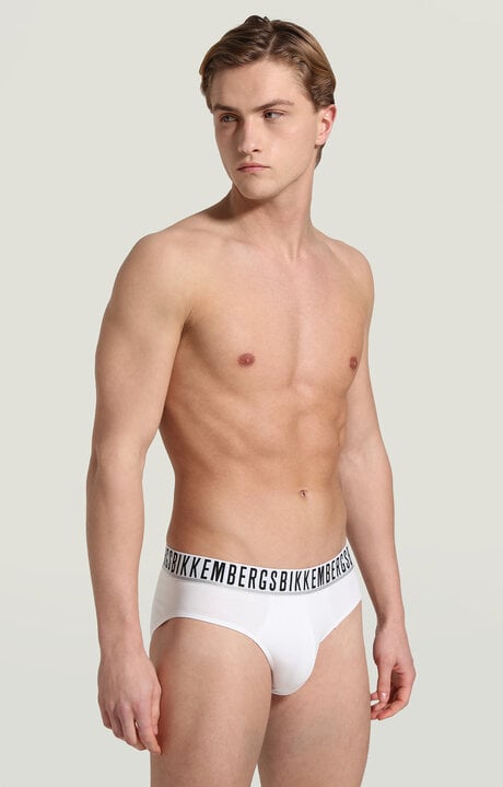 bikkembergs White 3-pack men's briefs in stretch cotton