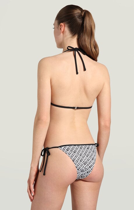 Bikkembergs White Bikini With Diagonal All-over Print
