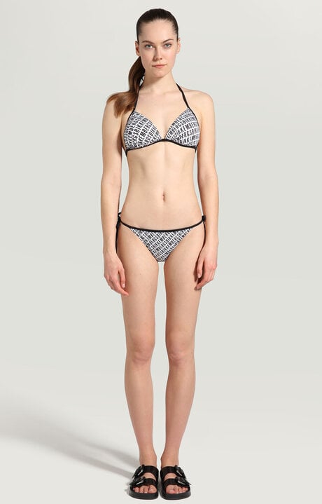 Bikkembergs White Bikini With Diagonal All-over Print