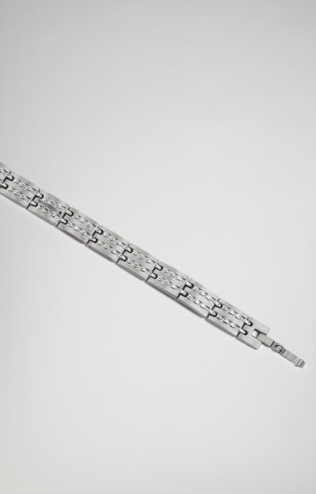 Bikkembergs White Input Men's Bracelet With Diamonds