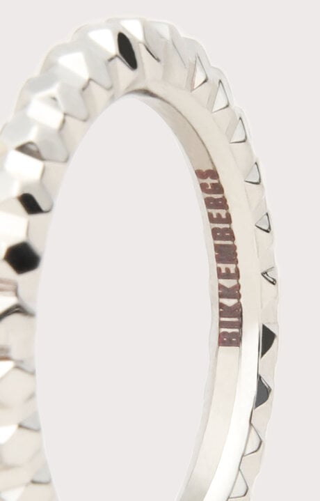 Bikkembergs White Men's Multi-faceted Steel Ring With Diamond