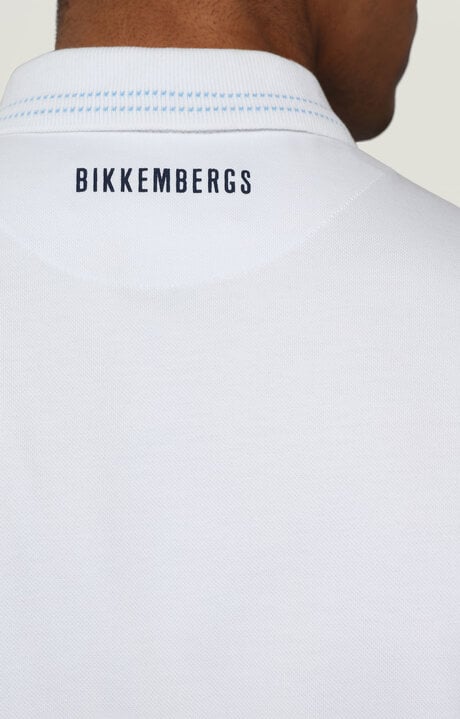 Bikkembergs White Men's Polo Shirt With Asymmetric Hem