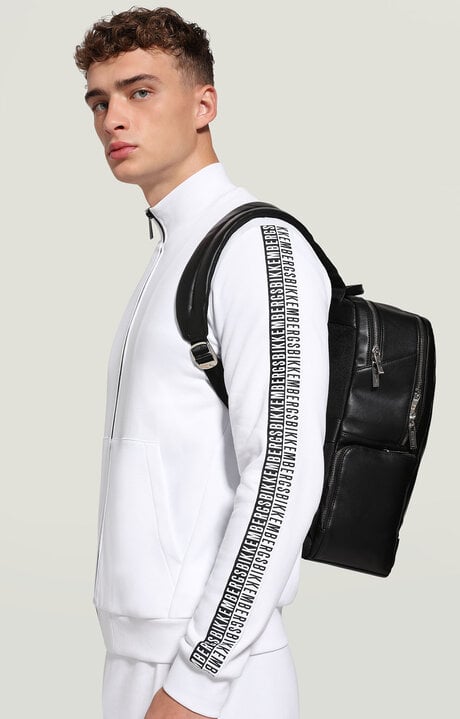 Bikkembergs White Men's Sweatshirt With Double Tape