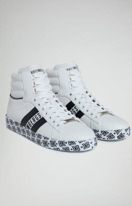bikkembergs White Recoba M men's sneakers with printed sole