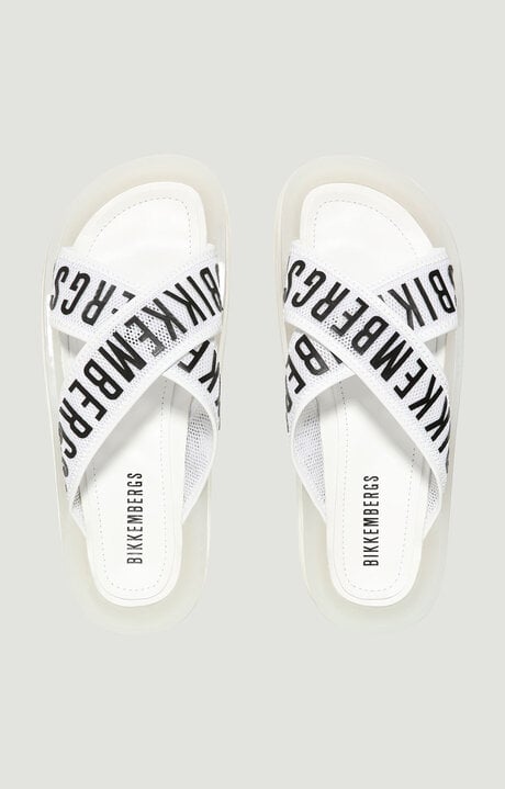Bikkembergs White Women's Sandals With Criss-cross Bands