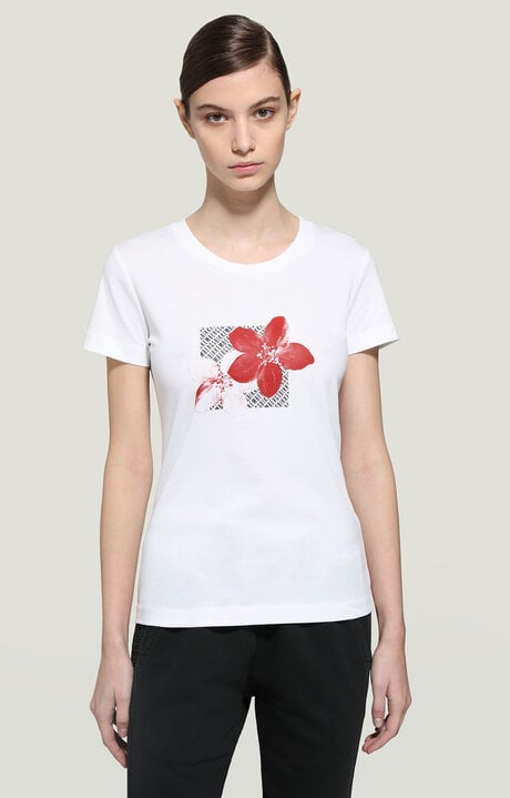 Bikkembergs White Women's T-shirt With Floral Print