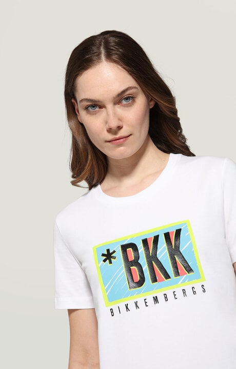 Bikkembergs White Women's T-shirt With Textured Detail