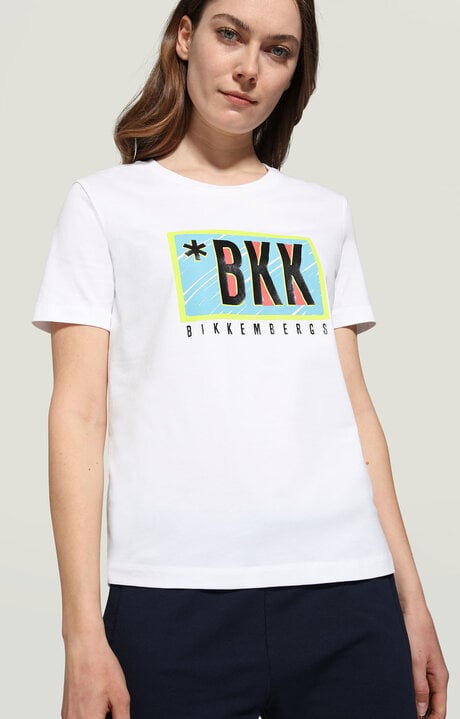 bikkembergs White Women's T-shirt with textured detail